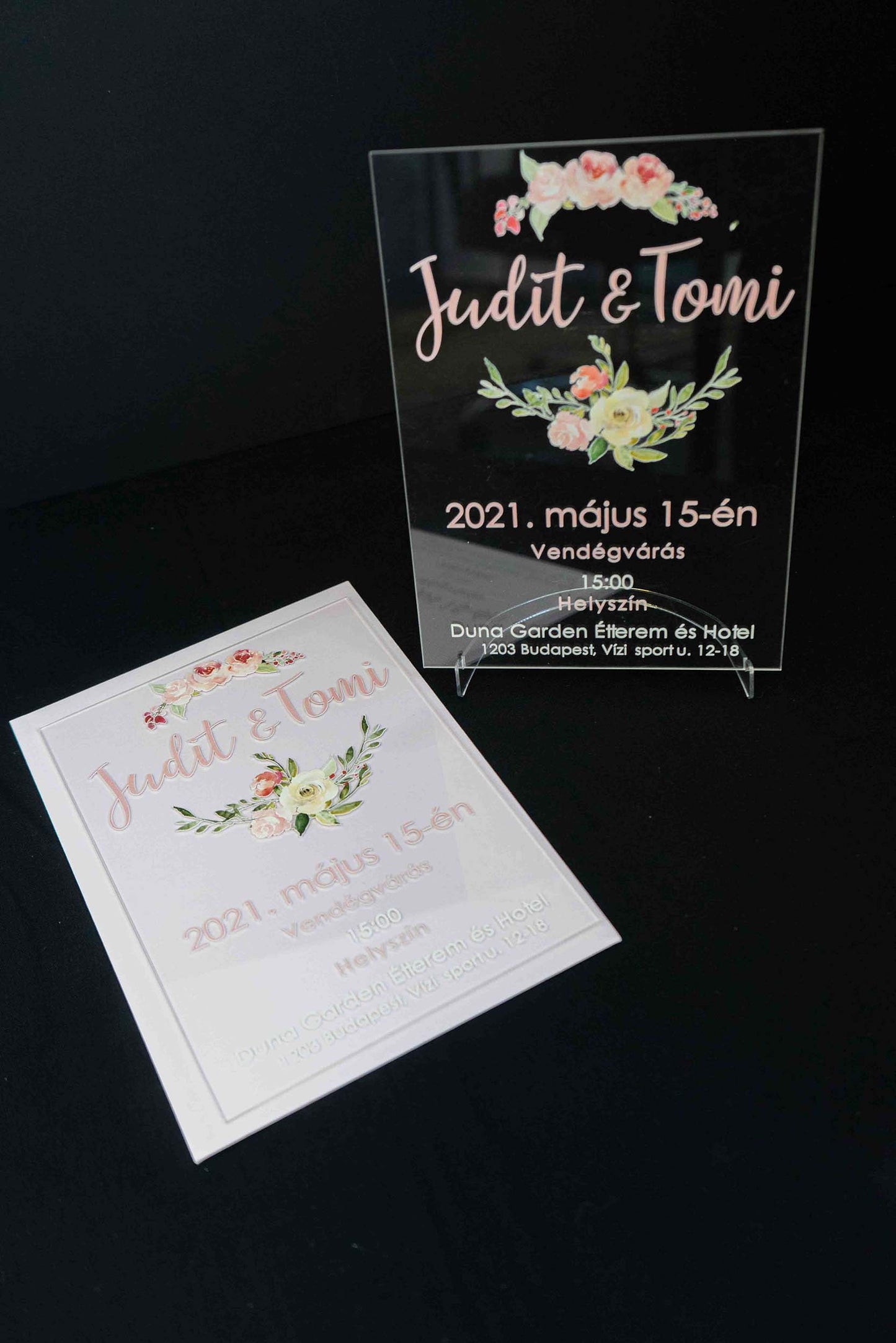Plexi Esküvői Meghívó Judit és Tomi