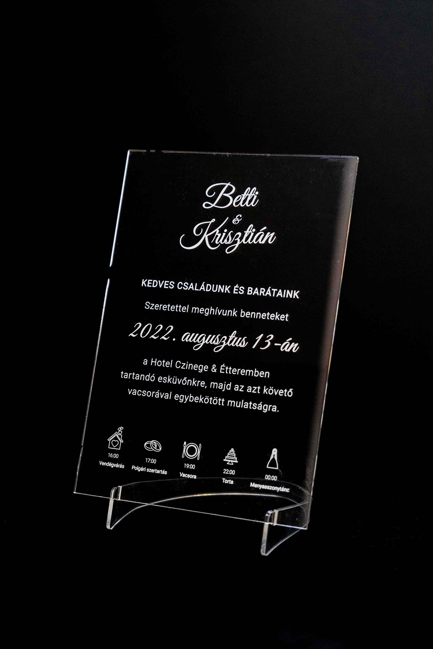 Plexi Esküvői Meghívó Betti és Krisztián