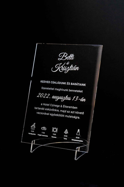 Plexi Esküvői Meghívó Betti és Krisztián