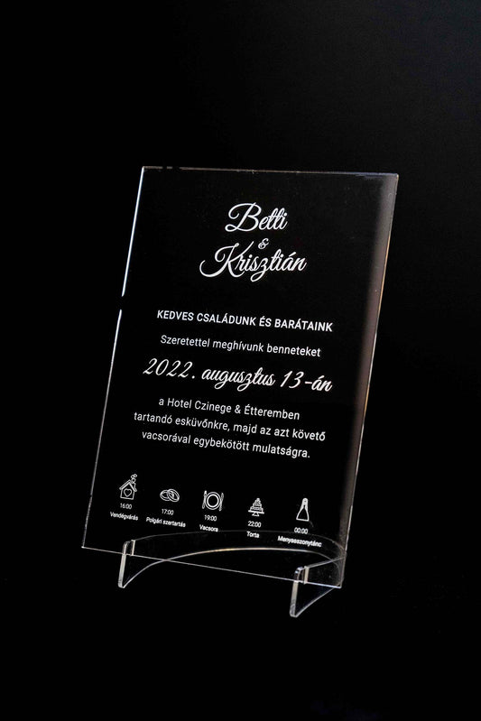 Plexi Esküvői Meghívó Betti és Krisztián