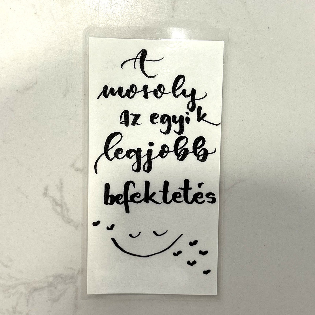 A mosoly az egyik legjobb befektetés motivációs könyvjelző, MonikArt