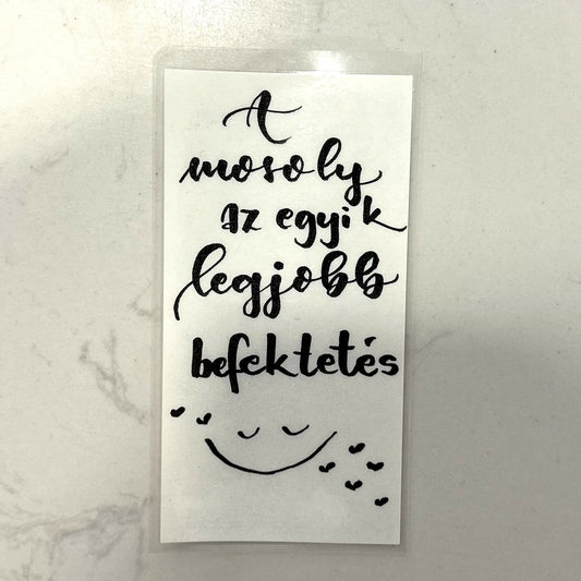 A mosoly az egyik legjobb befektetés motivációs könyvjelző, MonikArt