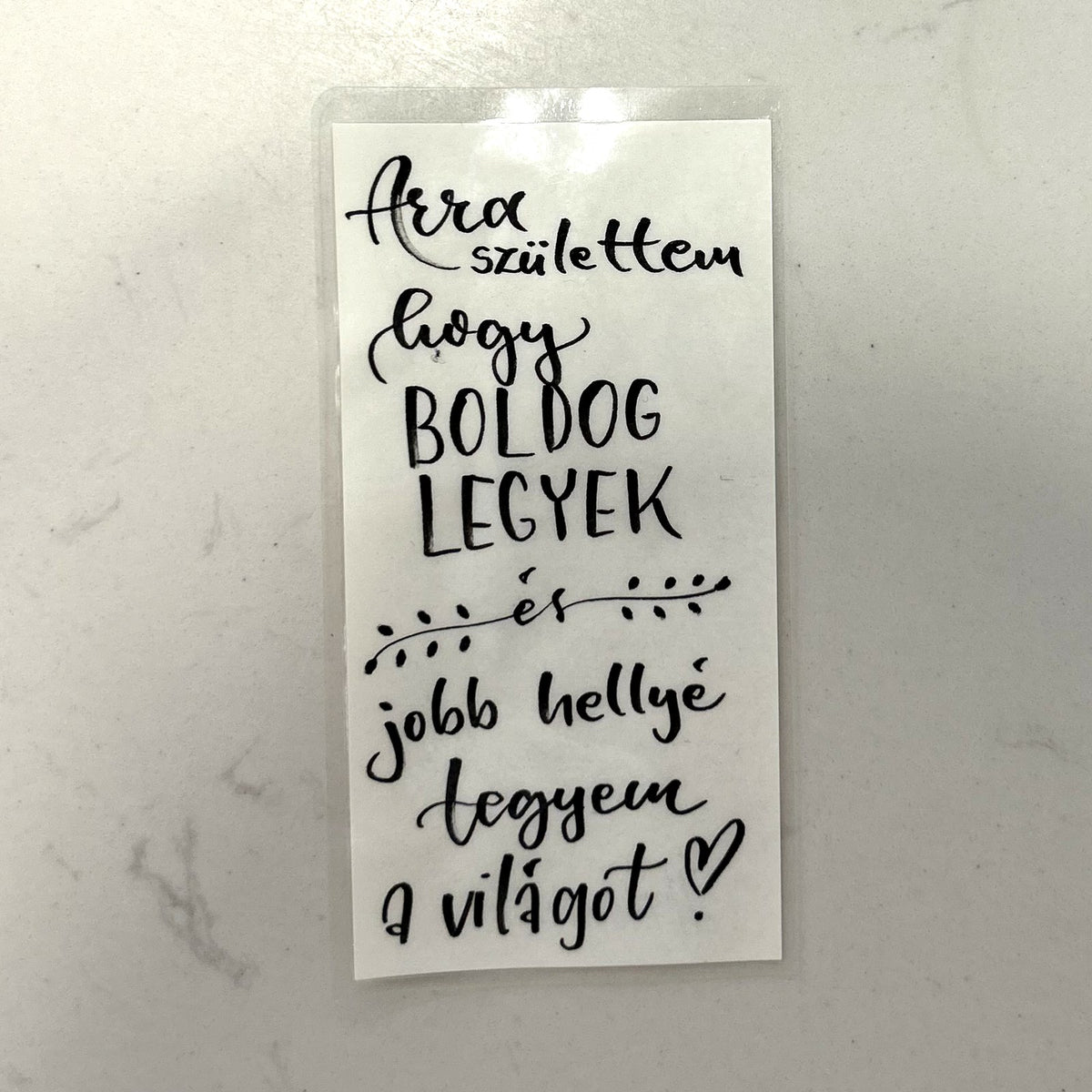 Arra születtem, hogy boldog legyek motivációs könyvjelző, MonikArt