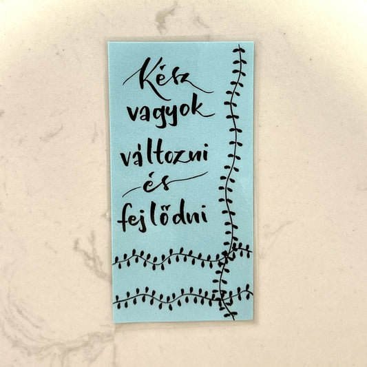 Kész vagyok változni és fejlődni motivációs könyvjelző, MonikArt